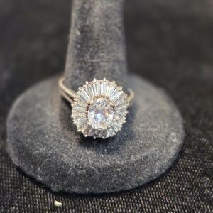 Sterling White Stone Cocktail Ring